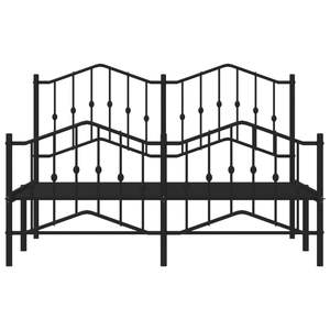 Cadre de lit double en acier noir avec revêtement poudré, lits en métal - Product Image 5