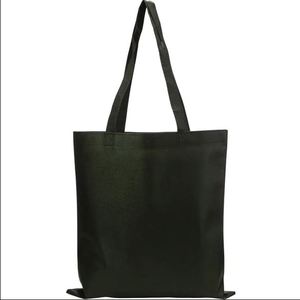 Grand sac fourre-tout en toile noire avec poignées longues pour le shopping quotidien, impression de logo personnalisée - Product Image 2