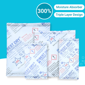 Meilleur déshydratant supérieur 5g, absorbeur d'humidité à 300%, sans DMF, anti-moisissure, conception à triple couche pour l'électronique, les aliments et les placards - Product Image 2