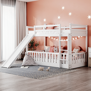 Letto a Castello Bianco con Scivolo e Scala per Bambini (Modello Vecchio SKU LP000009AAK) - Product Image 1