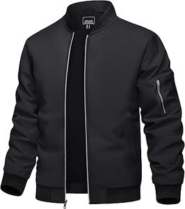 Chaqueta bomber para hombre TACVASEN, ligera, informal, para primavera y otoño, cortavientos con cremallera y bolsillo. - Product Image 1