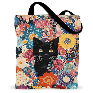 Sac fourre-tout en toile bleu clair pour femmes, grande capacité, tendance et polyvalent, avec logo personnalisé, sac à main en toile de coton pour le shopping et les voyages - Product Image 4