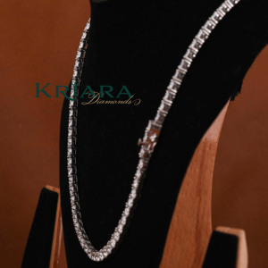 Lab Grown Diamond 18K Gold Plated Rhodium Plated <b>Chain</b> Necklace S925 <b>Silver</b> Channel Setting Unisex Luxury Wedding <b>Box</b> <b>Chain</b> - Product Image 2