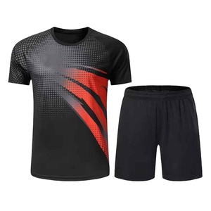 Conjunto deportivo personalizado OEM para hombre, camiseta estampada de manga corta y pantalones cortos de secado rápido, uniforme de tenis de tela transpirable. - Product Image 3