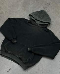 Sweat à capuche personnalisé Streetwear en molleton 420 GSM 100% coton brodé, coupe courte, surpiqûres contrastées, coupe classique, haute qualité, nouveauté - Product Image 1