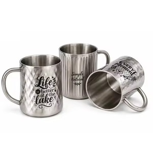 Mug à café en laiton à double paroi, design martelé et cannelé, logo personnalisé gravé au laser, tasse thermique de bureau – Vente en gros - Product Image 5