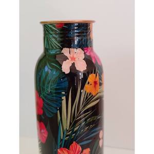 Tropical Floral Printed <b>Copper</b> Water <b>Bottle</b> Reusable Leakproof Designer <b>Drink</b> <b>Bottle</b> Decorative Gift OEM Wholesale Export - Product Image 2