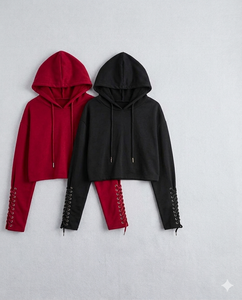 Women's Cropped Hoodie Casual Long Sleeve Pullover Hooded Sweatshirt Fashion Streetwear <b>Crop</b> <b>Top</b> - Product Image 6