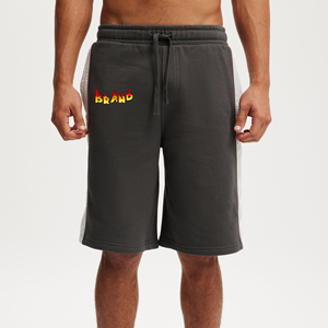 Custom Embroidery Logo Eco-Friendly Breathable <b>Elastic</b> Waist Gym sweat shorts Latest Design Sun Fade Wash Men's Shorts - Product Image 6