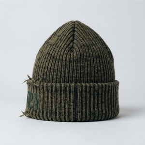 Gorro de Punto Personalizado en Verde Oliva y Negro con Puño, Gorro de Invierno Cálido Unisex - Product Image 4