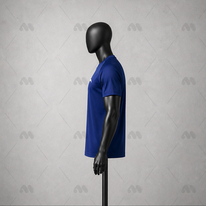 เสื้อยืดกีฬาผู้ชาย แห้งเร็ว สีน้ำเงินรอยัล สำหรับออกกำลังกาย วิ่ง ซิลค์สกรีน ผ้าฝ้าย 100% แขนสั้น รับผลิตแบบ OEM - Product Image 4