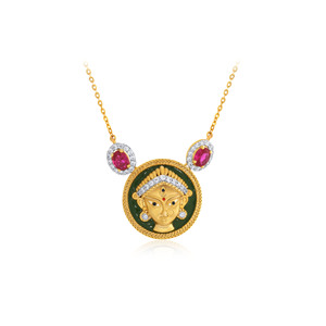 GLEAMORA ENTERPRISE Pendentif en or rose avec diamant de laboratoire, motif œil porte-bonheur, taille brillant, pour femme, tendance, usage quotidien, 14K, 7,37g - Product Image 1