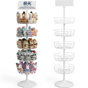Présentoir rotatif en fil métallique à 5 niveaux pour jouets en peluche, idéal pour les magasins de jouets en peluche et de vente au détail - Product Image 2