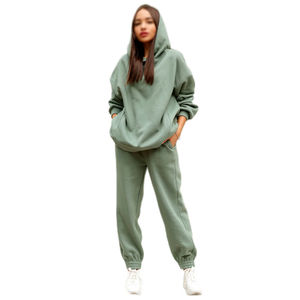 ชุดวอร์มผ้าฟลีซแบบมืออาชีพ เสื้อฮู้ดและกางเกงจ็อกเกอร์สำหรับผู้หญิงและผู้ชาย เหมาะสำหรับออกกำลังกาย พร้อมบริการสกรีนลายตามสั่ง - Product Image 4