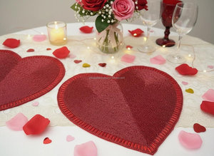 Apple Shape <b>Placemat</b> Red Seed <b>Bead</b> Dining Table Decor Charger Mat Kitchen Centerpiece Holiday Gift Handmade - Product Image 5