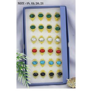 Bagues Bagues de Doigt Dubai Indien Arabe Plaqué Or classique ethnique doré grande taille bagues de doigt taille réglable - Product Image 3