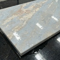 Dalle de marbre naturel bleu platine de luxe, polie, translucide, moderne, pour intérieur, hôtel, villa, sol, escalier, mur, Mingjie OEM