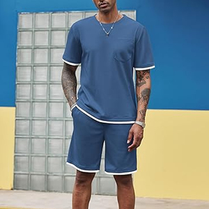 Mens Casual Cotton <b>Set</b> Manufacturer T Shirt Cargo Shorts Summer OEM ODM Bulk Wholesale - Product Image 3