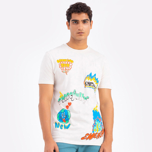 Camisetas de Algodón Grueso para Hombre, Estilo Urbano Informal, Camisetas con Estampado Digital Personalizado, Lavado Ácido, Tallas Grandes - Product Image 4