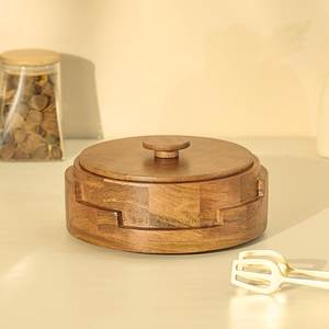 Olla de madera de calidad superior y lujosa para almacenamiento en la cocina, con diseño tradicional y acabado natural duradero. - Product Image 3