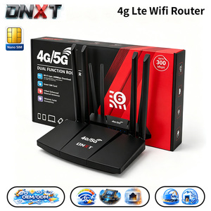 Router DNXT 4G LTE Cat4 2.4GHz Wifi 6, Router de 300Mbps con USB Tipo-C, Tarjeta SIM 4G LTE, WAN/LAN, Nano SIM, Módem USB 4G LTE para Trabajo - Product Image 1