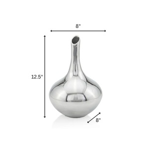 Vase décoratif en métal de style designer pour fleurs, accent de décoration intérieure haut de gamme - Product Image 1