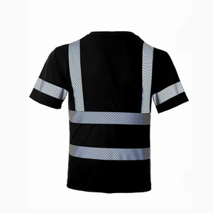 Men Reflective Safety <b>T</b>-<b>Shirt</b> Polyester <b>High</b> Visibility Hi-<b>Vis</b> Short Sleeve Work <b>Shirt</b> for Construction Roadwork Night Security - Product Image 3