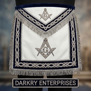 Tablier maçonnique de qualité supérieure, personnalisé, en velours vert avec bordure, broderie couronne en fil d'or, fournitures pour loge maçonnique - Product Image 4