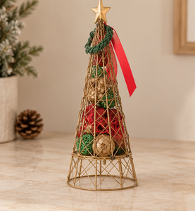 AK laiton haute qualité métal arbre forme décor de noël or fini avec étoile supérieure pour décor de table de noël/décor intérieur - Product Image 4