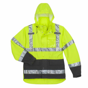 Veste de sécurité de travail haute visibilité respirante et imperméable, réfléchissante, pour homme, hiver, haute visibilité, vêtements de travail d'extérieur - Product Image 3