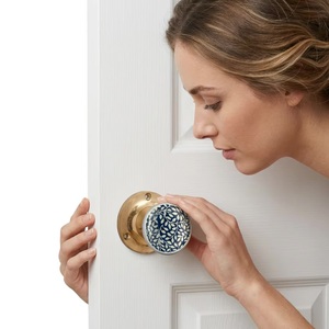 Poignée de porte en céramique traditionnelle avec insert en porcelaine, design moderne, réglable, pour armoire de cuisine, chambre, tiroir, meubles, durable - Product Image 4
