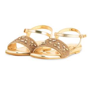 Sandales à talons fantaisie dorées FN6112 pour femme - Product Image 3