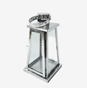 Classic Luxury Nickel Finished Stainless Steel <b>Lantern</b> Decorative Tabletop Lights for Home Party Wedding Decor Hot Arrival - Product Image 2