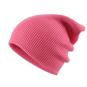 Premium Pink Knit Beanie <b>Hat</b> Custom Logo <b>Winter</b> Warm Soft Stretchable Cuffed Unisex Casual Outdoor Headwear - Product Image 3