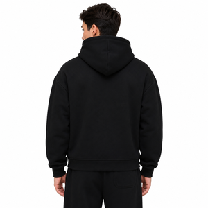 Sudaderas Premium para Hombre, Color Negro, Estilo Pullover, Felpa de Algodón, Corte Holgado, Minimalista, Casual, Otoño Invierno, Bordado Personalizado, Marca Privada - Product Image 3