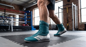 Dumela Boxing Sets Teal and Silver Leather <b>High</b> <b>Top</b> Training <b>Boots</b> Eco-Friendly Durable All Seasons - Product Image 4