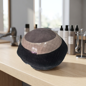 Système de toupet Taz Hair de haute qualité pour hommes, en cheveux indiens Remy, à ondulations naturelles et ondulations souples, base mono, portable, fabriqué au Bangladesh, ondulations lâches - Product Image 3