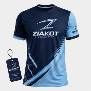 ZIAKOT industry New design Men's Custom Navy Light Blue Performance <b>T</b>-<b>Shirt</b> - Product Image 1