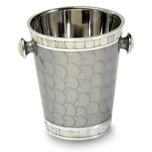 Seau à glace en acier inoxydable martelé avec poignée en anneau, refroidisseur à vin et champagne en métal poli pour bar et usage domestique au meilleur prix - Product Image 2
