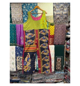 Reversible High Waist Kantha <b>Overalls</b> Cotton Romper Jumpsuit Boho Hippie Dungarees Breathable Plus Size Free Size - Product Image 1