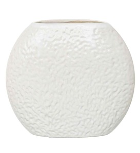 Vase décoratif en résine blanche texturée, design moderne, forme de visage, personnalisations modernes disponibles - Product Image 2