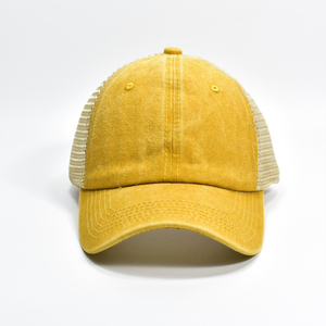 Custom Distressed Effect Trucker Hats OEM Blank Headwear Supply White Label Manufacturing Trucker Hats <b>Plain</b> Mesh Hats Bulk - Product Image 5