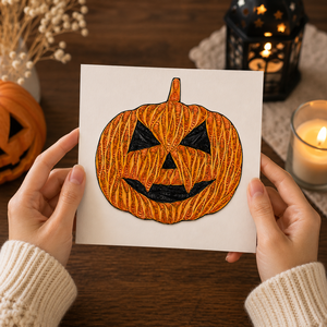 Carte de vœux artisanale en quilling de citrouille Jack O'Lantern pour Halloween, carte cadeau, vente en gros, fabricant de papier OEM/ODM - Product Image 4