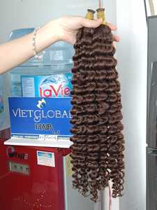 Cheveux alignés sur les cuticules brutes Vente en gros Cheveux humains en vrac Couleur brun frisé profond - Product Image 6