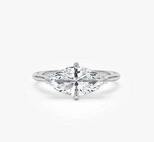 Anillo de Diamantes de Alta Gama con Corte Marquesa, Estilo Punk, Chapado en Oro, Cultivado en Laboratorio, para Mujer, para Boda/Aniversario - Product Image 3