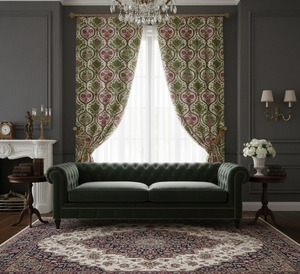 Custom Mughal Floral Window <b>Curtains</b> Dense Floral Pattern 70% Light Blocking Decorative <b>Curtain</b> Panels <b>for</b> Living Room Bedroom - Product Image 3