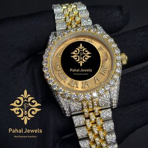 นาฬิกาเพชรหรู Pahal Jewels ตัวเรือนสแตนเลสสตีล 40 มม. ระบบอนาล็อก กลไกอัตโนมัติ (ออโต้) หน้าปัดคริสตัลแซฟไฟร์ ประดับโมอิสซาไนต์ - Product Image 3