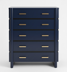 <b>5</b>-drawer Modern Eco-Friendly Chest Mango Wood Bed <b>Frame</b> Bedroom Indoor Home Furniture Handcrafted OEM ODM Factory Direct Custom - Product Image 1