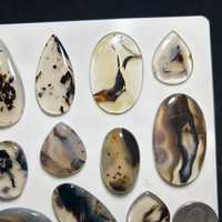 MAHNAJ GEMS Cabochon d'agate naturelle du Montana de qualité AAA, à dos plat et lisse, pierre pour la lithothérapie, taille personnalisée, lot en gros