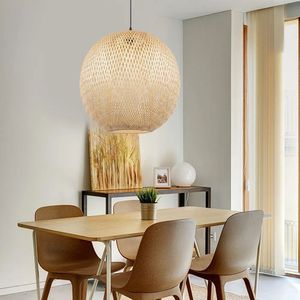 Natural Bamboo Pendant Light Handcrafted Ceiling Fixture for <b>Indoor</b> Residential and Commercial <b>Lighting</b> - Product Image 5